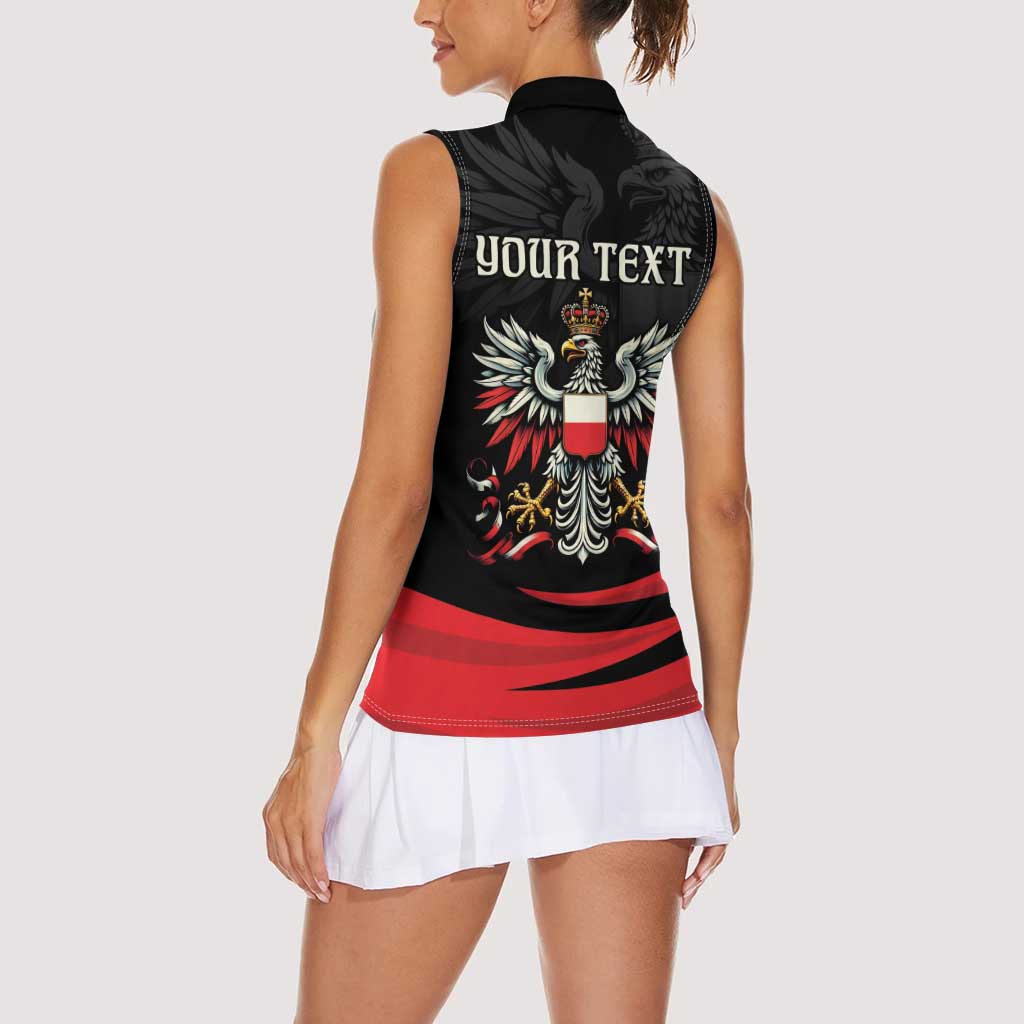 Poland National Flag Day Personalized Women Sleeveless Polo Shirt Polsk Eagle Proud to be Poland