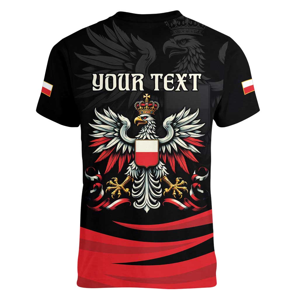 Poland National Flag Day Personalized Women V-Neck T-Shirt Polsk Eagle Proud to be Poland