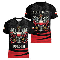 Poland National Flag Day Personalized Women V-Neck T-Shirt Polsk Eagle Proud to be Poland