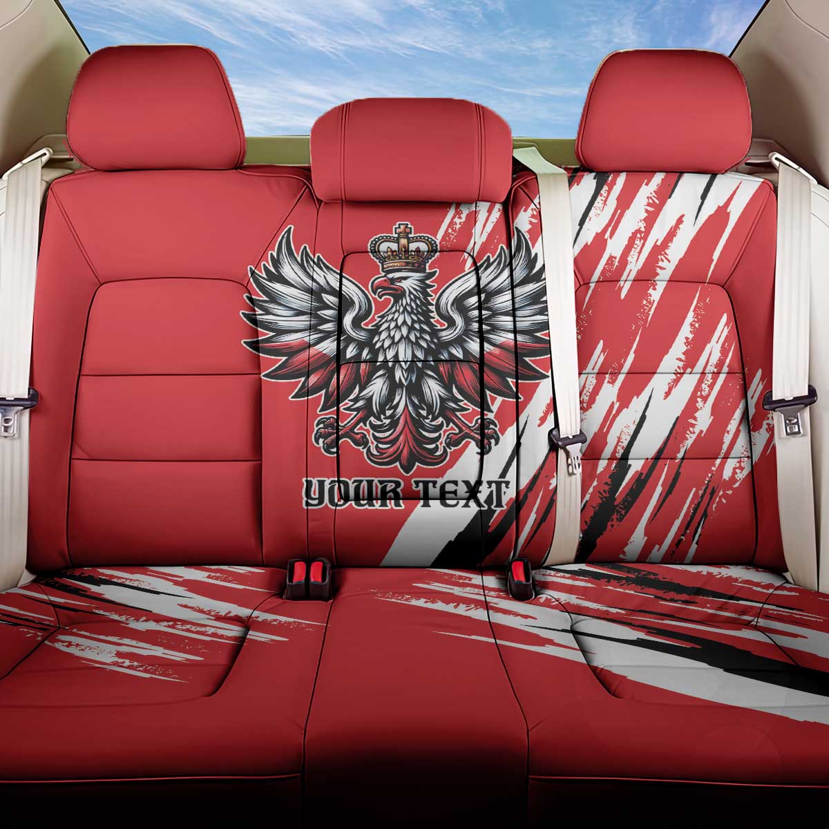 Poland National Flag Day Personalized Back Car Seat Cover Polsk Eagle Simple Style