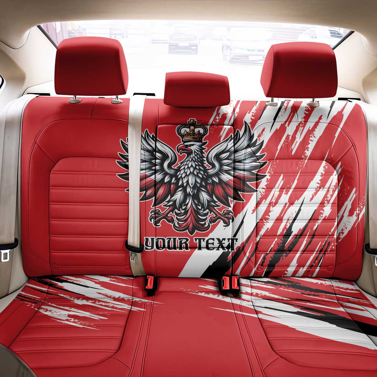 Poland National Flag Day Personalized Back Car Seat Cover Polsk Eagle Simple Style