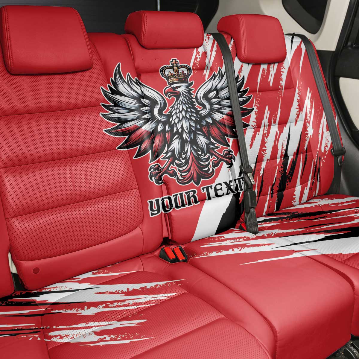 Poland National Flag Day Personalized Back Car Seat Cover Polsk Eagle Simple Style