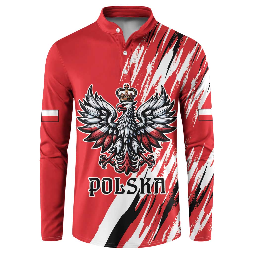 Poland National Flag Day Personalized Button Sweatshirt Polsk Eagle Simple Style
