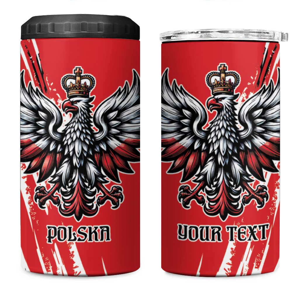 Poland National Flag Day Personalized 4 in 1 Can Cooler Tumbler Polsk Eagle Simple Style
