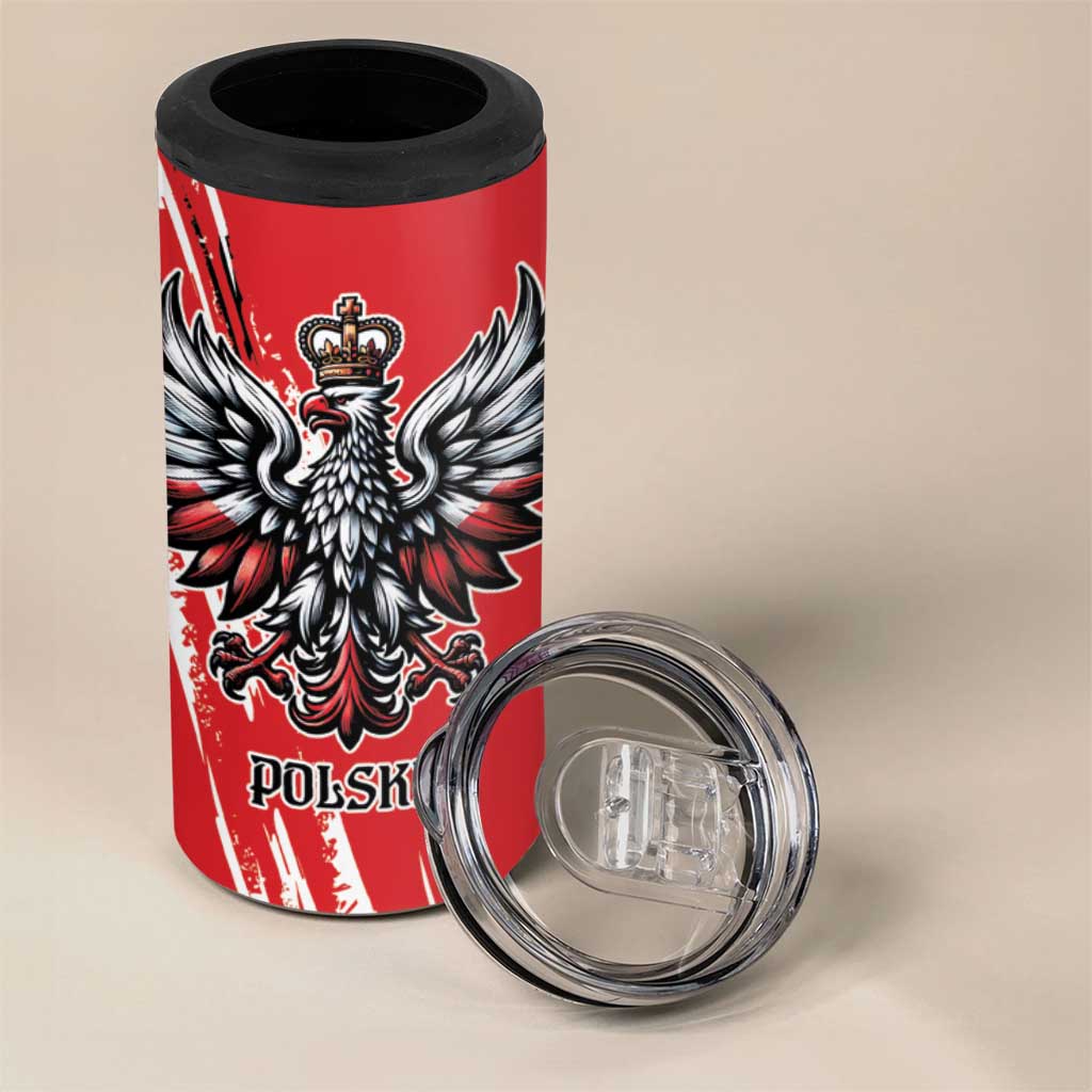 Poland National Flag Day Personalized 4 in 1 Can Cooler Tumbler Polsk Eagle Simple Style