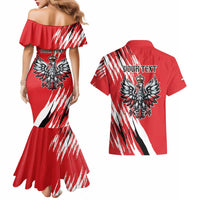 Poland National Flag Day Personalized Couples Matching Mermaid Dress and Hawaiian Shirt Polsk Eagle Simple Style