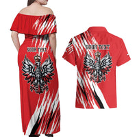 Poland National Flag Day Personalized Couples Matching Off Shoulder Maxi Dress and Hawaiian Shirt Polsk Eagle Simple Style