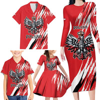 Poland National Flag Day Personalized Family Matching Long Sleeve Bodycon Dress and Hawaiian Shirt Polsk Eagle Simple Style
