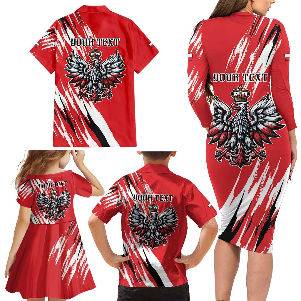 Poland National Flag Day Personalized Family Matching Long Sleeve Bodycon Dress and Hawaiian Shirt Polsk Eagle Simple Style