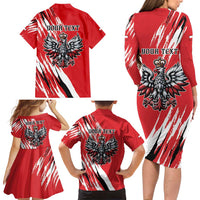 Poland National Flag Day Personalized Family Matching Long Sleeve Bodycon Dress and Hawaiian Shirt Polsk Eagle Simple Style