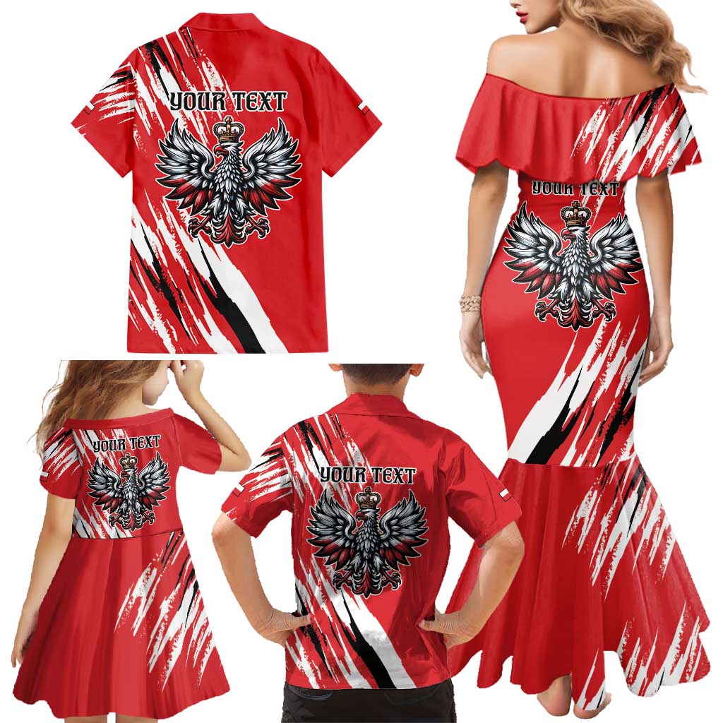 Poland National Flag Day Personalized Family Matching Mermaid Dress and Hawaiian Shirt Polsk Eagle Simple Style