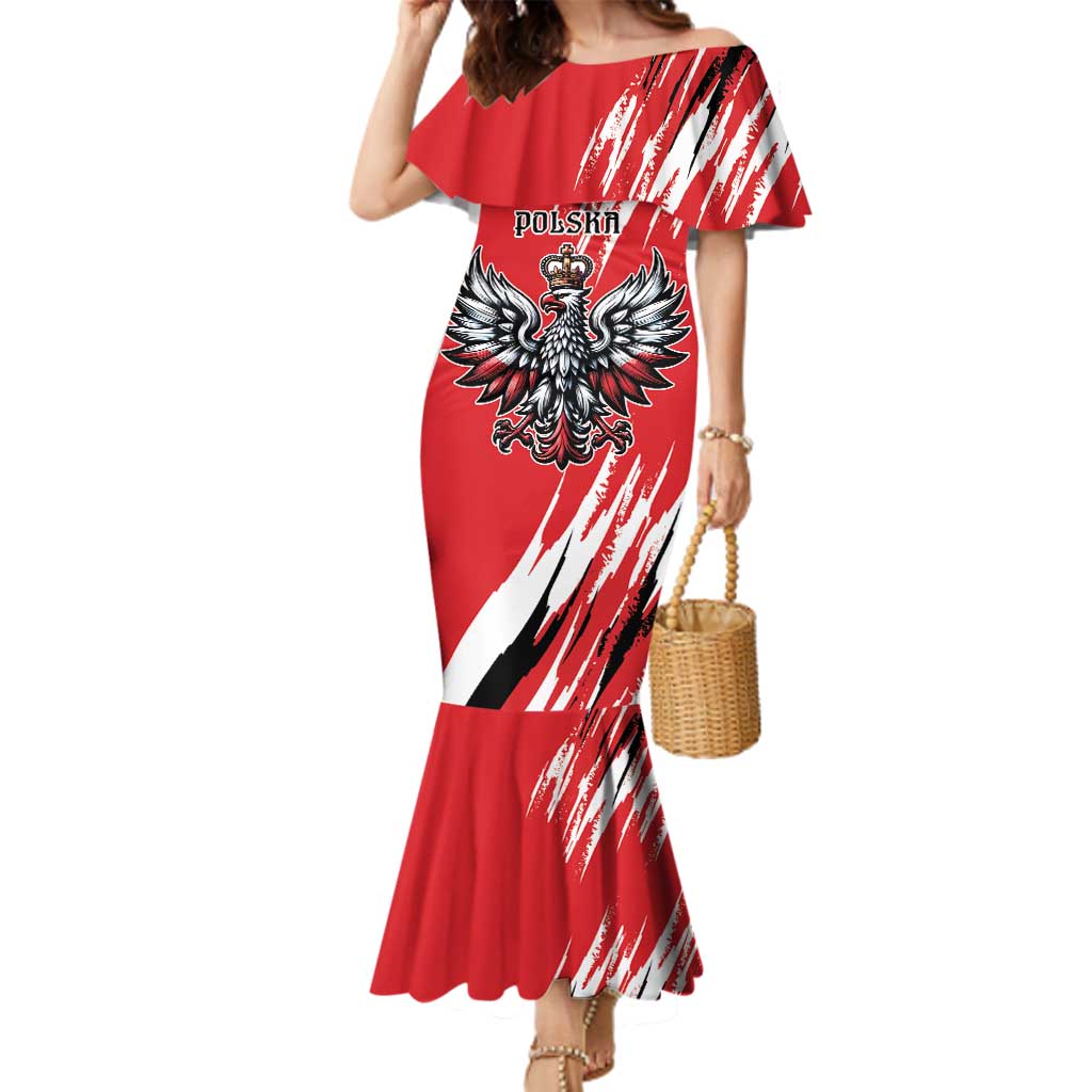 Poland National Flag Day Personalized Family Matching Mermaid Dress and Hawaiian Shirt Polsk Eagle Simple Style
