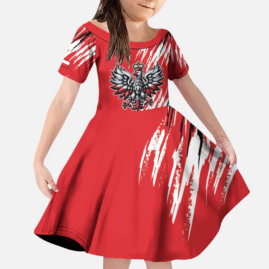 Poland National Flag Day Personalized Family Matching Off Shoulder Maxi Dress and Hawaiian Shirt Polsk Eagle Simple Style