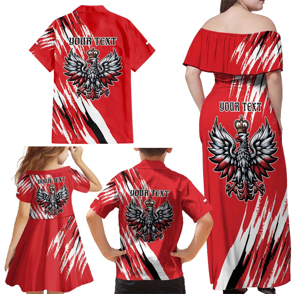 Poland National Flag Day Personalized Family Matching Off Shoulder Maxi Dress and Hawaiian Shirt Polsk Eagle Simple Style
