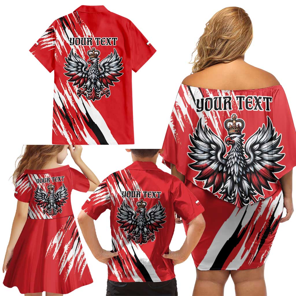 Poland National Flag Day Personalized Family Matching Off Shoulder Short Dress and Hawaiian Shirt Polsk Eagle Simple Style