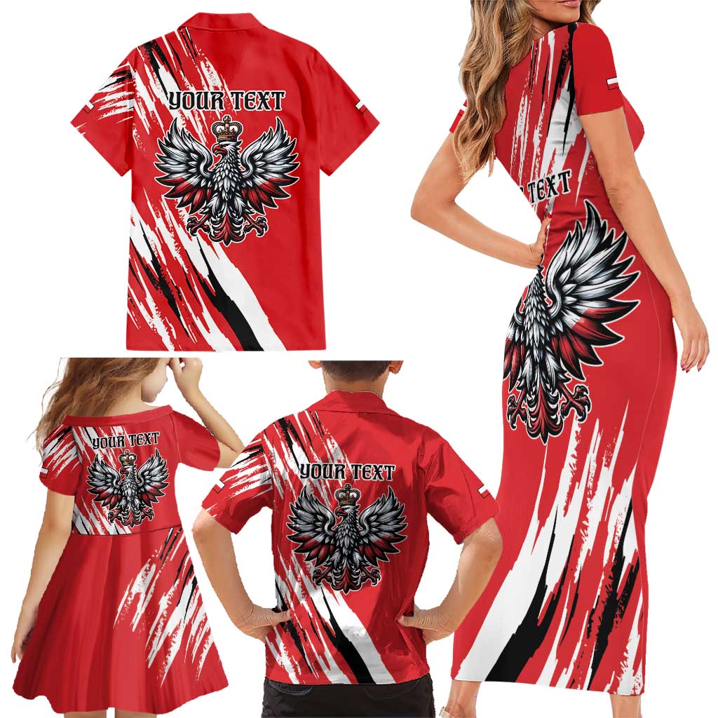 Poland National Flag Day Personalized Family Matching Short Sleeve Bodycon Dress and Hawaiian Shirt Polsk Eagle Simple Style