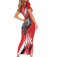 Poland National Flag Day Personalized Family Matching Short Sleeve Bodycon Dress and Hawaiian Shirt Polsk Eagle Simple Style