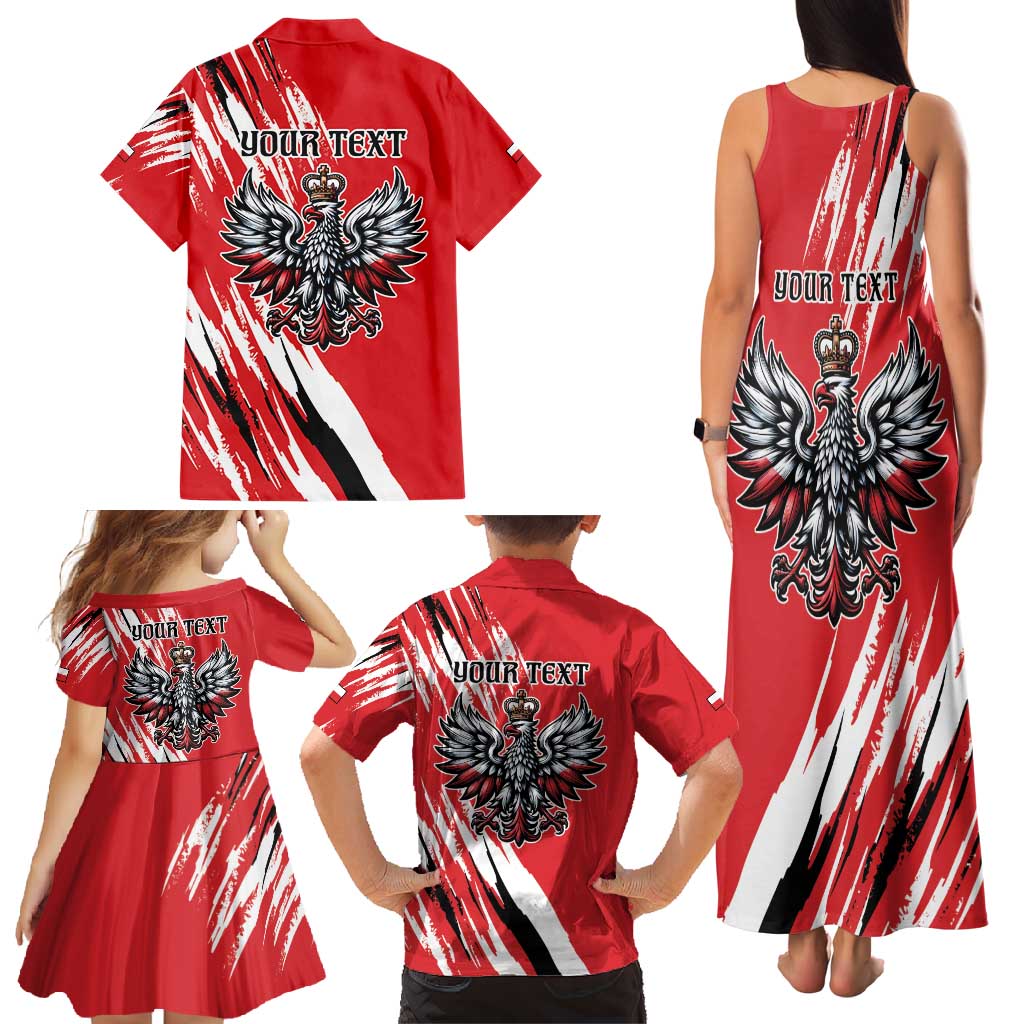 Poland National Flag Day Personalized Family Matching Tank Maxi Dress and Hawaiian Shirt Polsk Eagle Simple Style