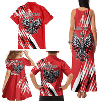 Poland National Flag Day Personalized Family Matching Tank Maxi Dress and Hawaiian Shirt Polsk Eagle Simple Style