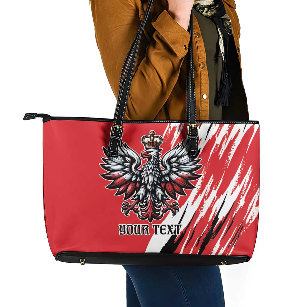 Poland National Flag Day Personalized Leather Tote Bag Polsk Eagle Simple Style