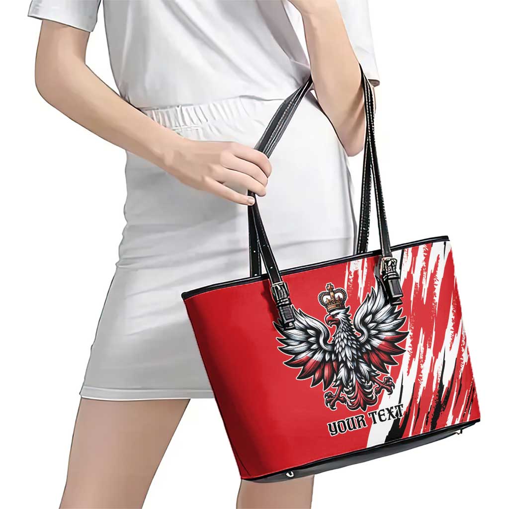 Poland National Flag Day Personalized Leather Tote Bag Polsk Eagle Simple Style