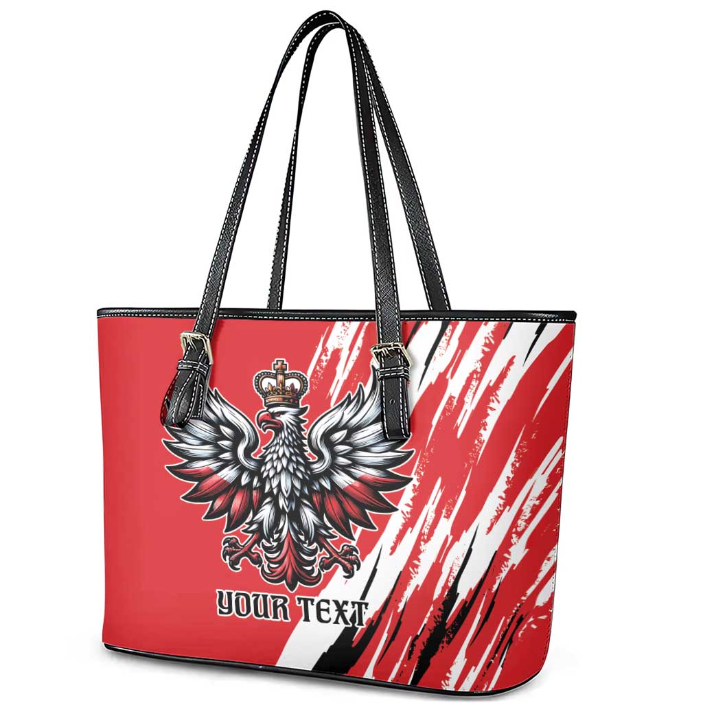 Poland National Flag Day Personalized Leather Tote Bag Polsk Eagle Simple Style