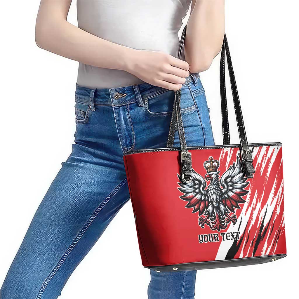 Poland National Flag Day Personalized Leather Tote Bag Polsk Eagle Simple Style