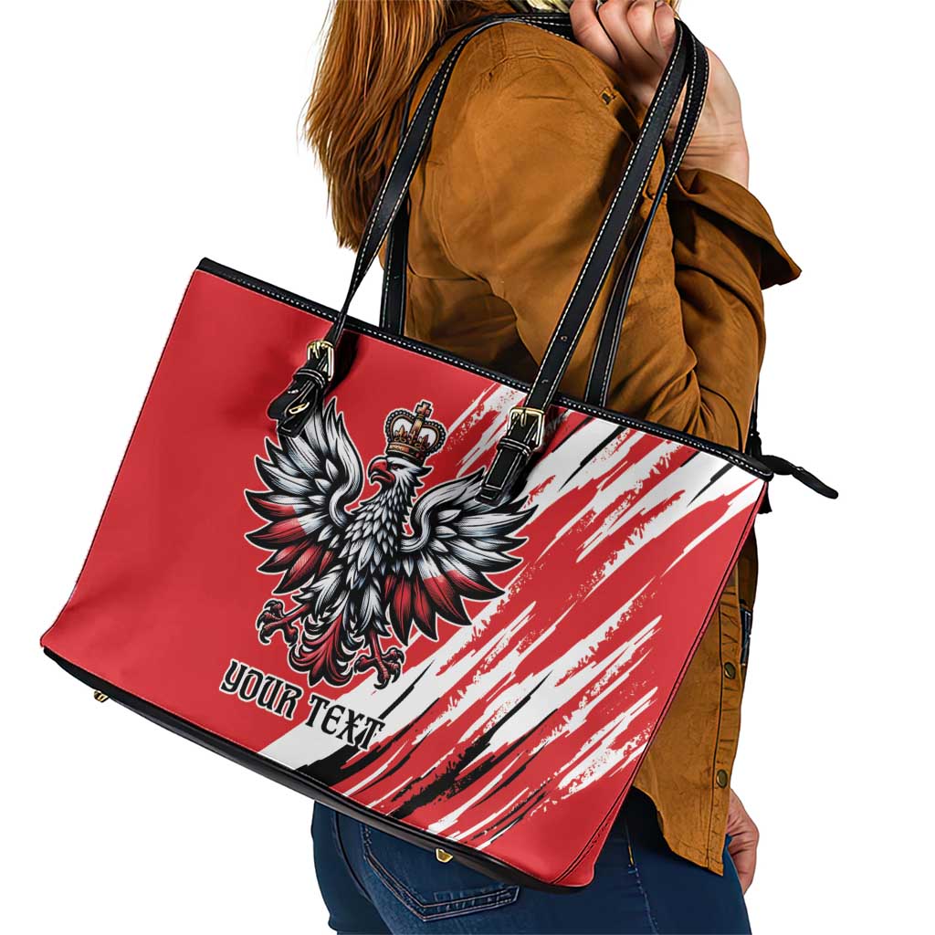 Poland National Flag Day Personalized Leather Tote Bag Polsk Eagle Simple Style