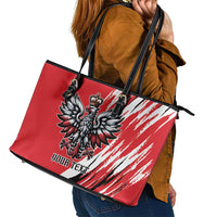 Poland National Flag Day Personalized Leather Tote Bag Polsk Eagle Simple Style