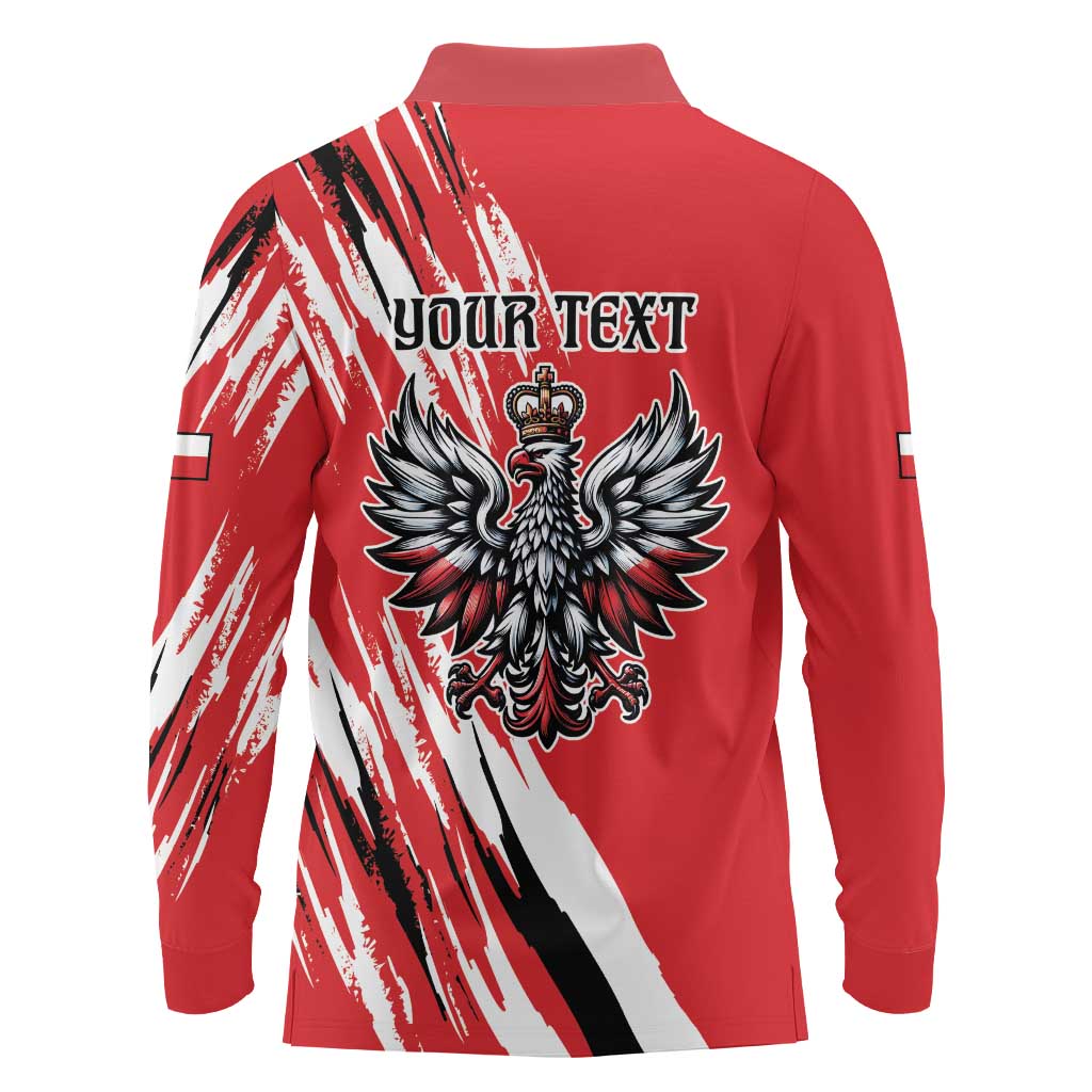 Poland National Flag Day Personalized Long Sleeve Polo Shirt Polsk Eagle Simple Style