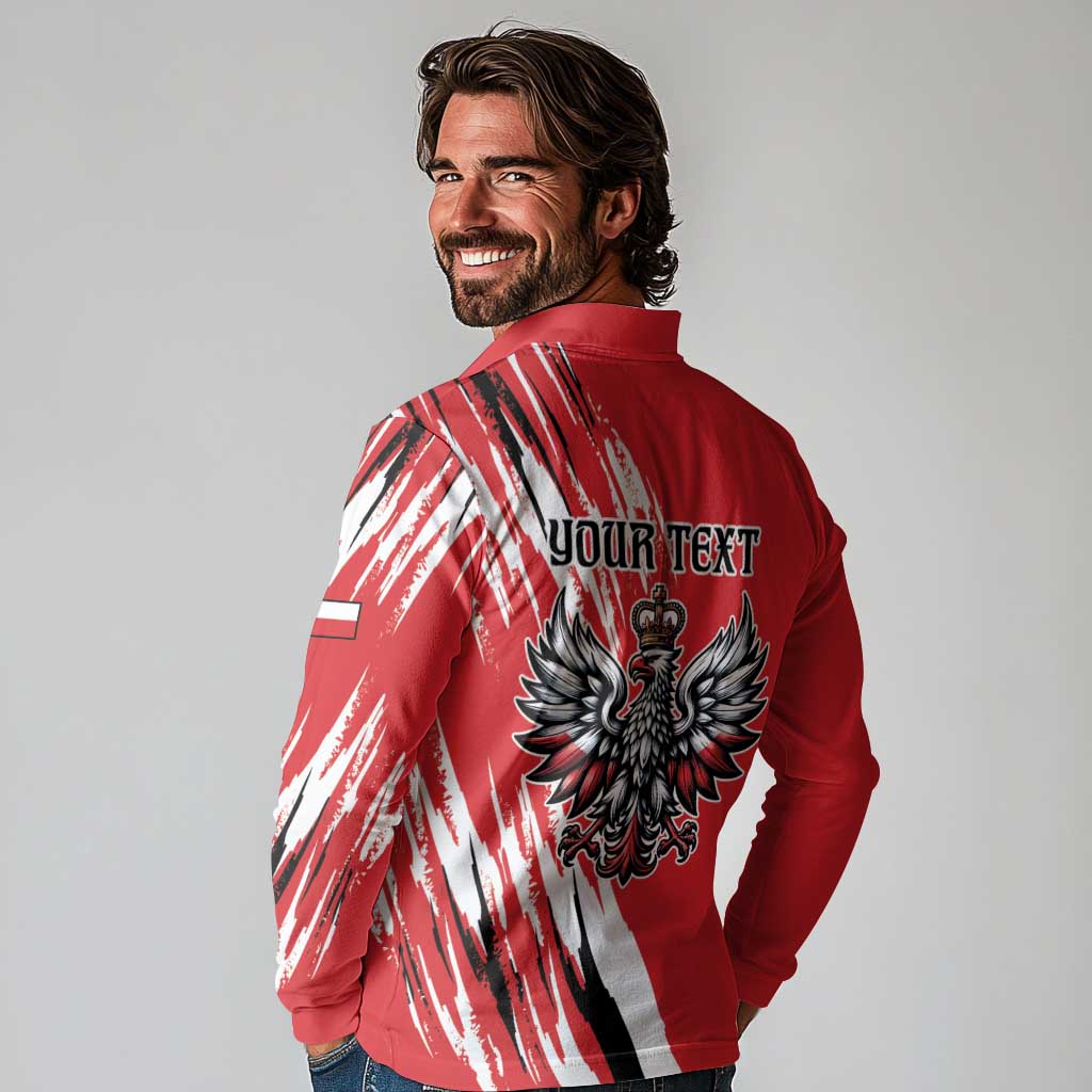 Poland National Flag Day Personalized Long Sleeve Polo Shirt Polsk Eagle Simple Style