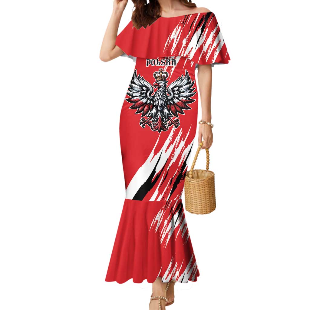 Poland National Flag Day Personalized Mermaid Dress Polsk Eagle Simple Style