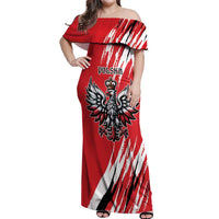 Poland National Flag Day Personalized Off Shoulder Maxi Dress Polsk Eagle Simple Style