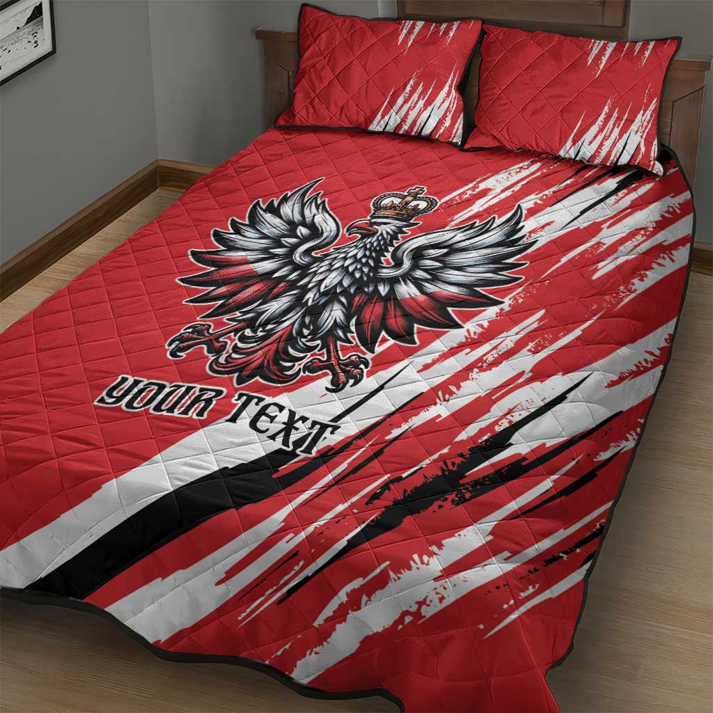 Poland National Flag Day Personalized Quilt Bed Set Polsk Eagle Simple Style