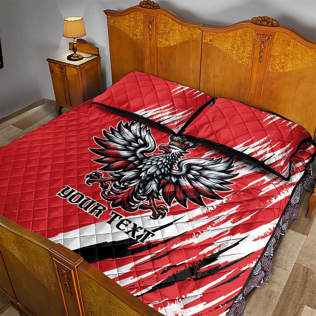 Poland National Flag Day Personalized Quilt Bed Set Polsk Eagle Simple Style