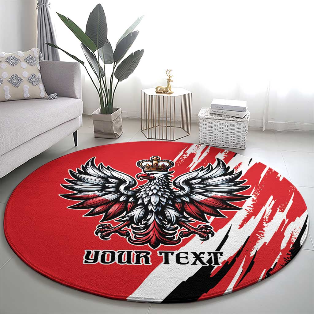 Poland National Flag Day Personalized Round Carpet Polsk Eagle Simple Style