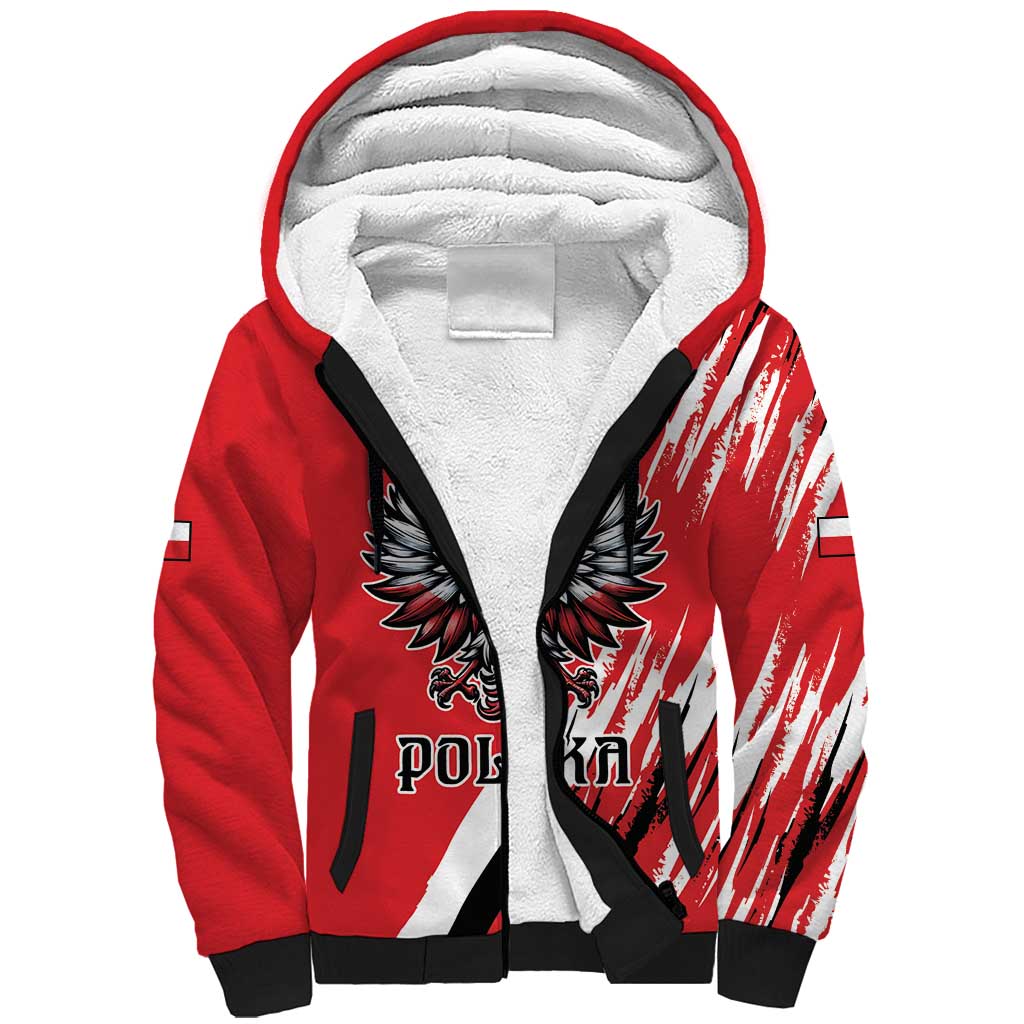 Poland National Flag Day Personalized Sherpa Hoodie Polsk Eagle Simple Style