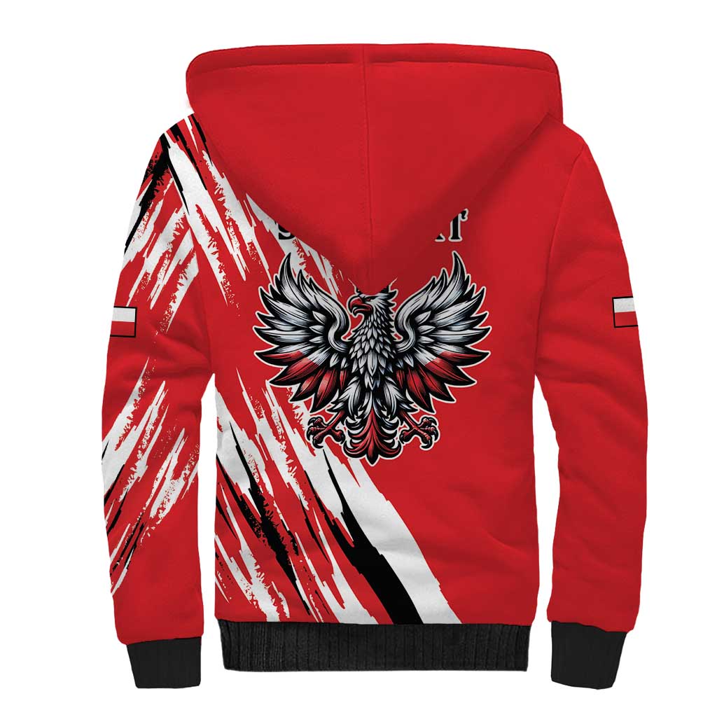 Poland National Flag Day Personalized Sherpa Hoodie Polsk Eagle Simple Style