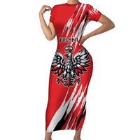 Poland National Flag Day Personalized Short Sleeve Bodycon Dress Polsk Eagle Simple Style