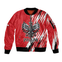 Poland National Flag Day Personalized Sleeve Zip Bomber Jacket Polsk Eagle Simple Style