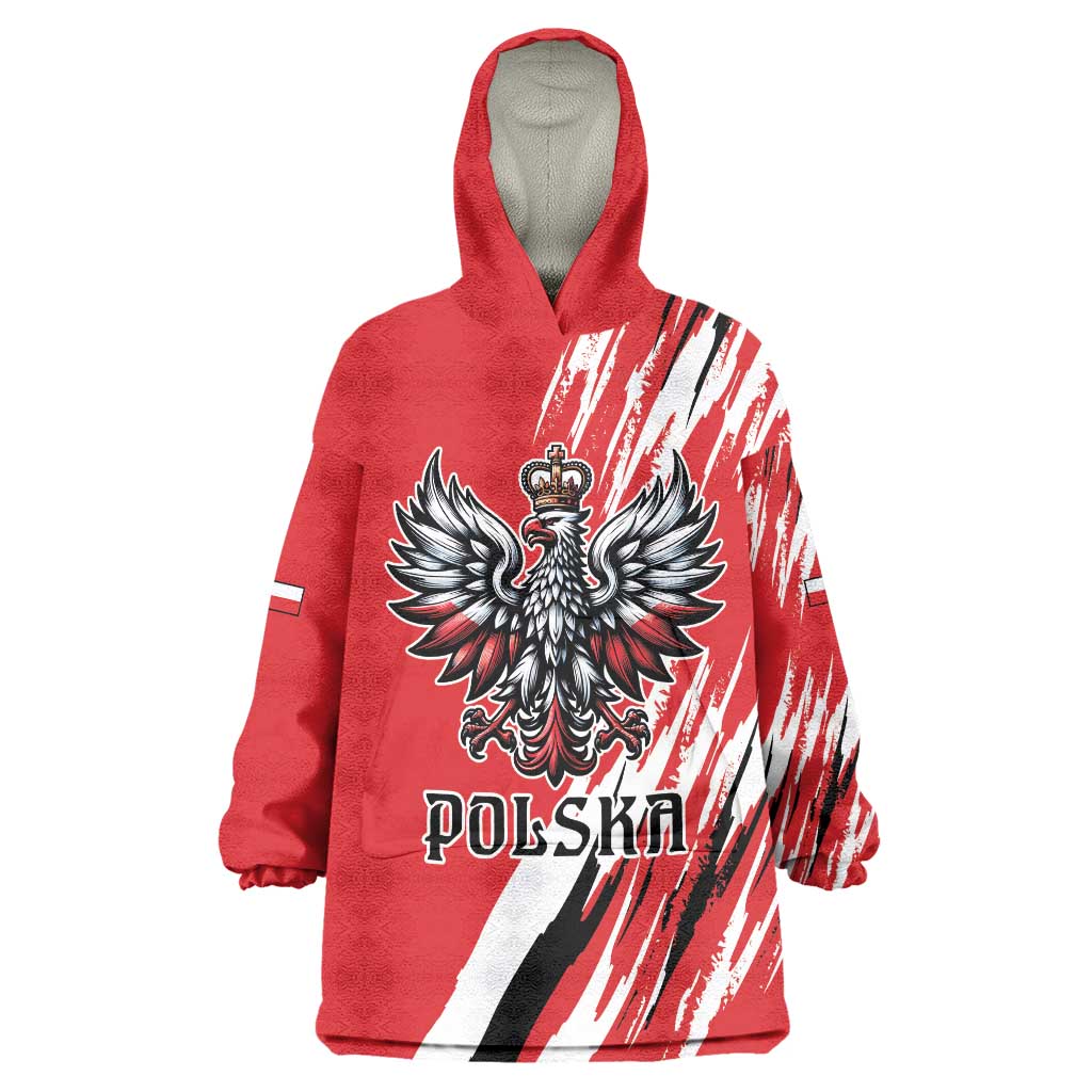 Poland National Flag Day Personalized Wearable Blanket Hoodie Polsk Eagle Simple Style