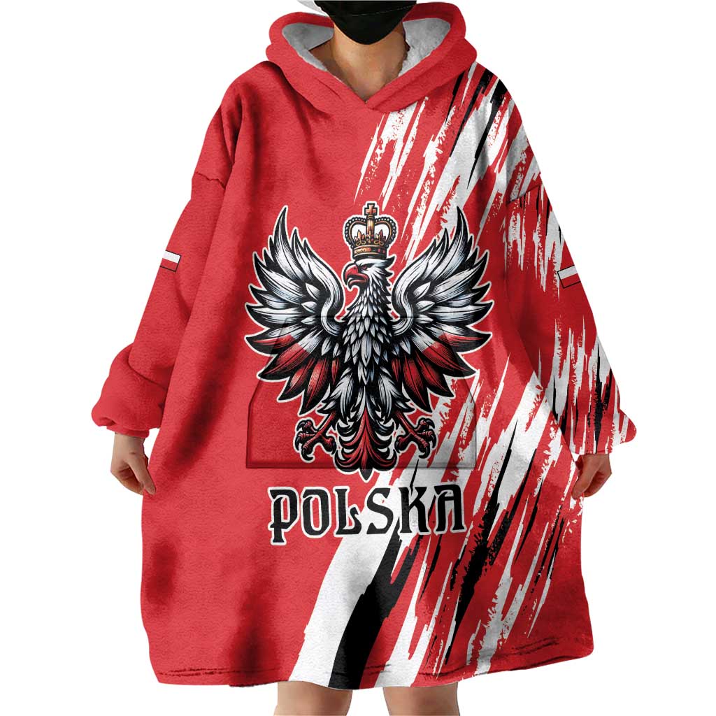 Poland National Flag Day Personalized Wearable Blanket Hoodie Polsk Eagle Simple Style