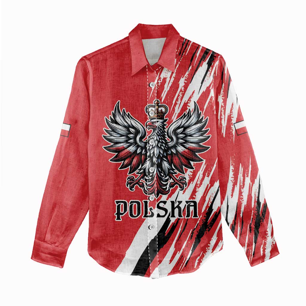 Poland National Flag Day Personalized Women Casual Shirt Polsk Eagle Simple Style