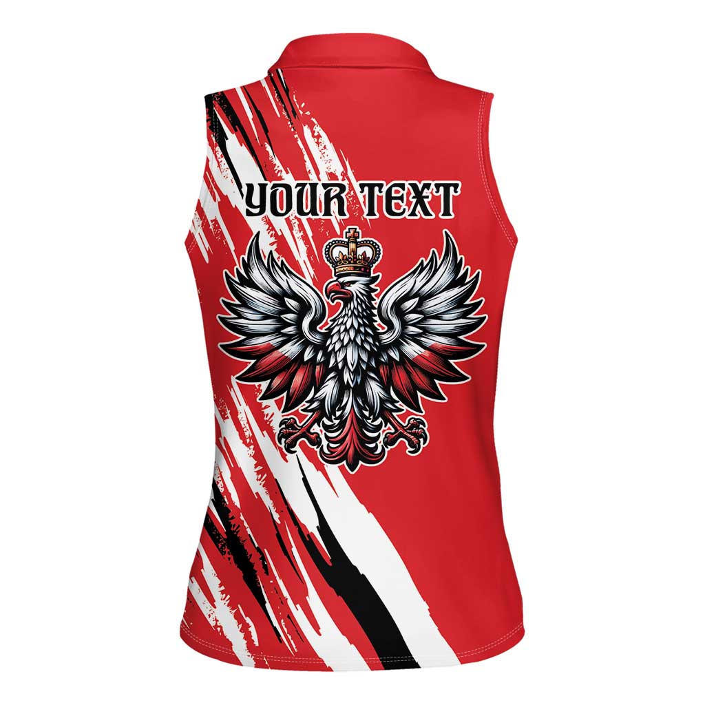 Poland National Flag Day Personalized Women Sleeveless Polo Shirt Polsk Eagle Simple Style