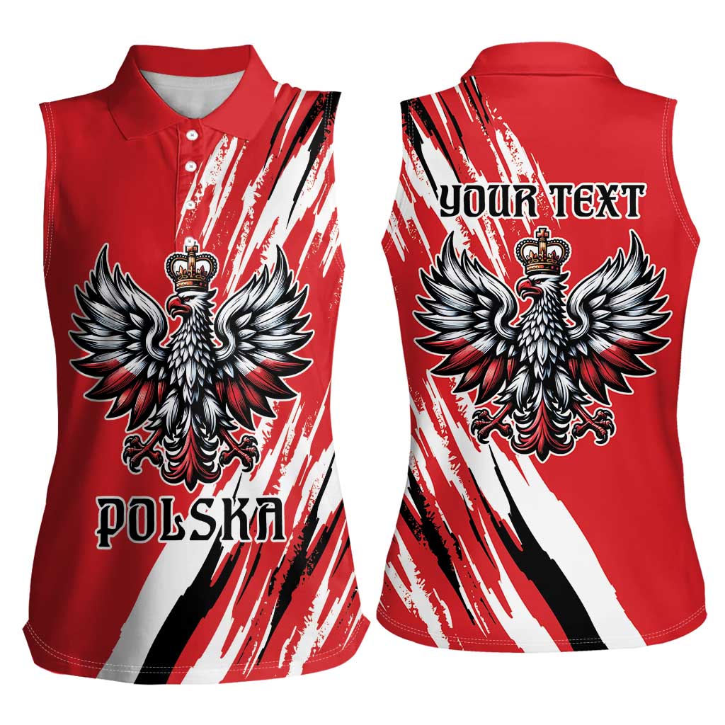 Poland National Flag Day Personalized Women Sleeveless Polo Shirt Polsk Eagle Simple Style