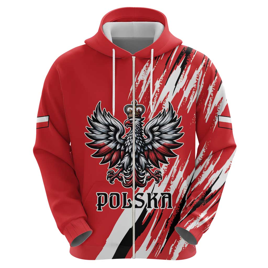 Poland National Flag Day Personalized Zip Hoodie Polsk Eagle Simple Style