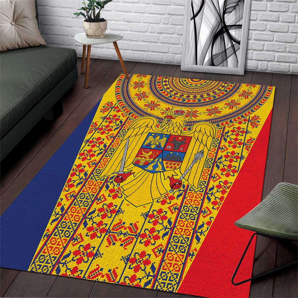 Romania Traditional Embroidery Pattern Area Rug