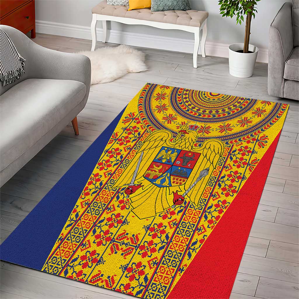 Romania Traditional Embroidery Pattern Area Rug