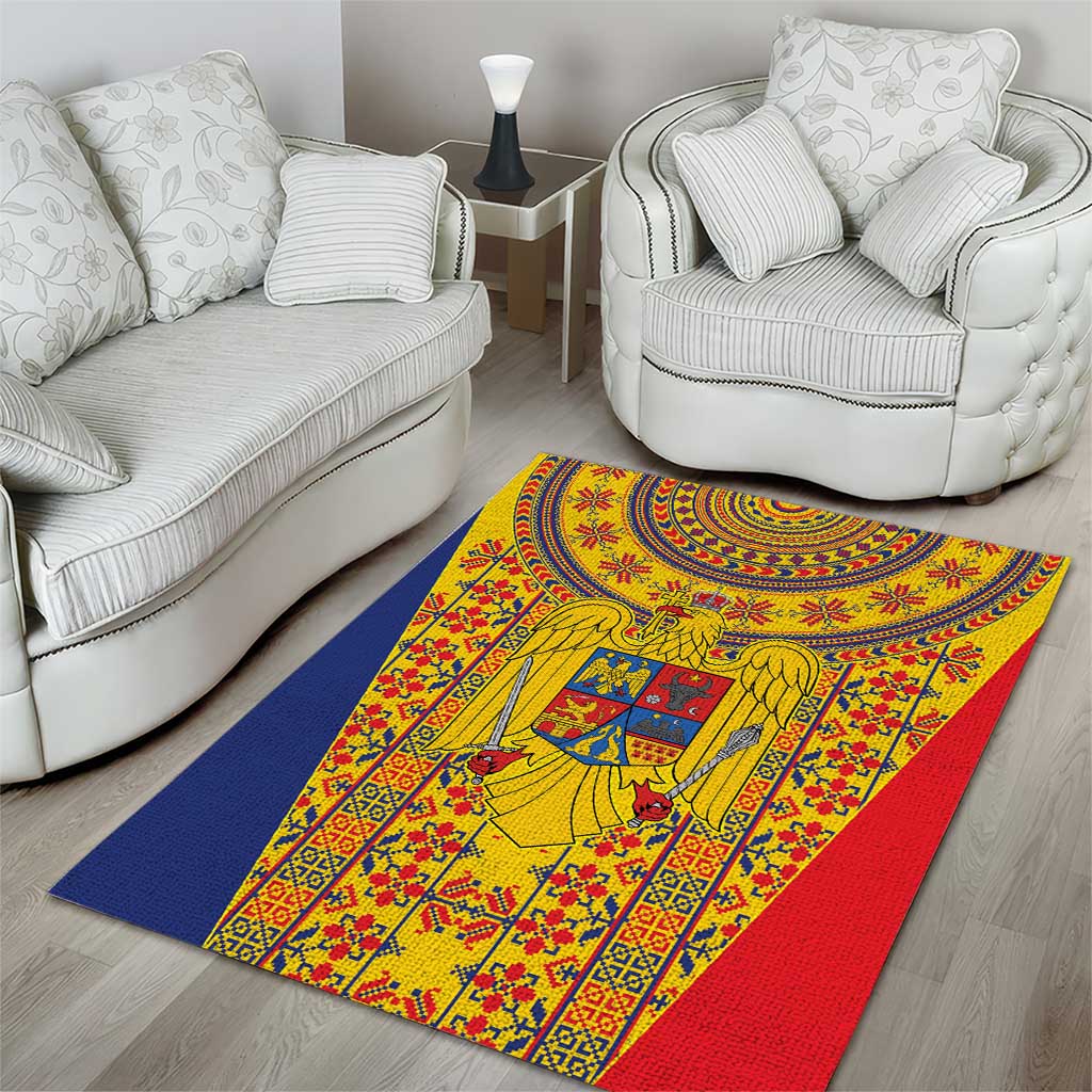 Romania Traditional Embroidery Pattern Area Rug