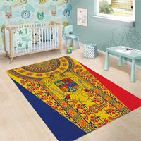 Romania Traditional Embroidery Pattern Area Rug